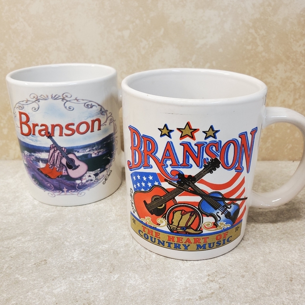 ☕🎸 Set of 2 Branson, MO Coffee Cups